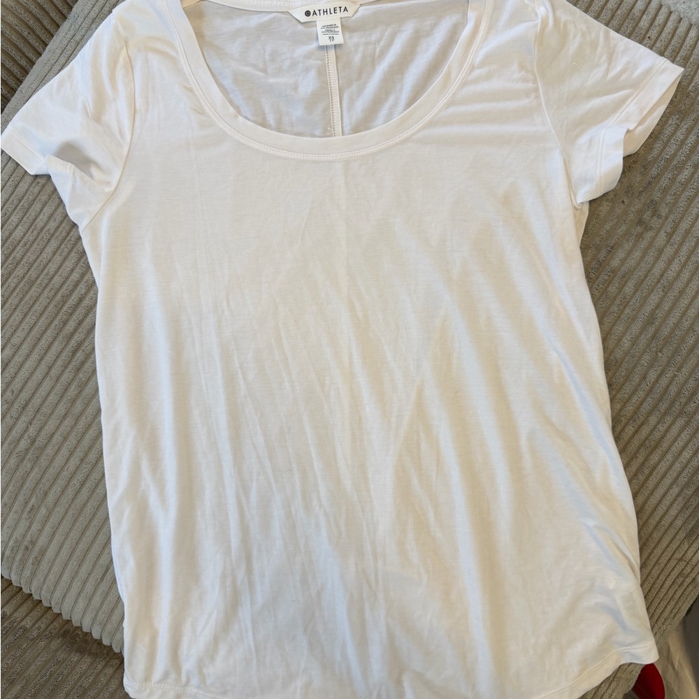 Athleta White Short Sleeve Tee